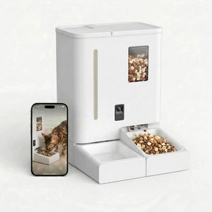 Distributeur Croquettes Chat avec Caméra 2K et Réservoir d’Eau | NOVA
