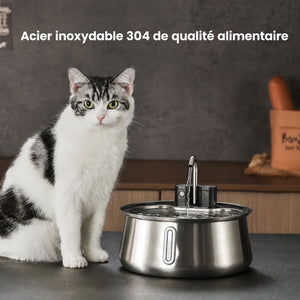Fontaine à eau pour chat sans fil 4L Inox avec Capteur de Mouvement | ROCA