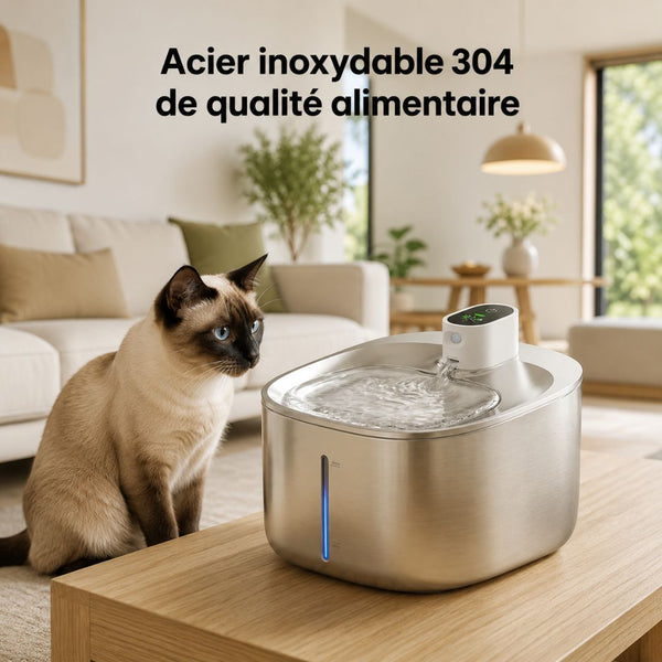 Fontaine à eau chat rechargeable sans fil 4L | SENSIA