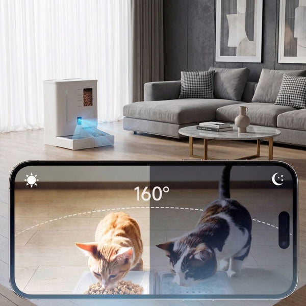 Distributeur Croquettes Chat avec Caméra 2K et Réservoir d’Eau | NOVA