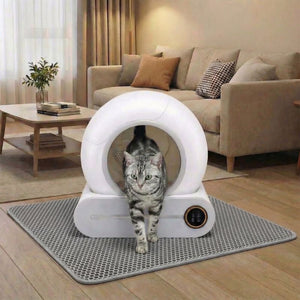Tapis de litière pour chat anti-projections double couche